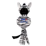 Wubba No Stuff Zebra Chew Dog Toy, Large, Black / White