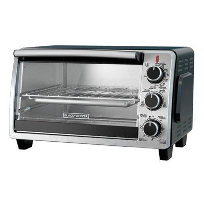 Black + Decker 6-Slice Stainless Steel/Black Convection Countertop Toaster Oven in Black/Gray, Size 9.7 H x 15.8 W x 12.0 D in | Wayfair TO1950SBD