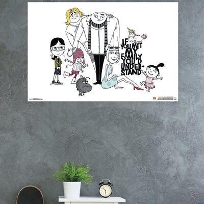 Trends International Despicable Me 3 - Family Paper Print in Black, Size 22.375 H x 34.0 W x 0.125 D in | Wayfair POD15423