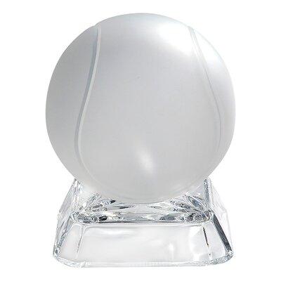 Winston Porter Aiko Crystal Frosted Etched Tennis Ball on Base Paper Weight, Size 7.3 H x 6.2 W x 6.2 D in | Wayfair