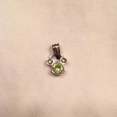Disney Jewelry | Disney Mickey Mouse Vintage Charm In Peridot. | Color: Green/Silver | Size: Os