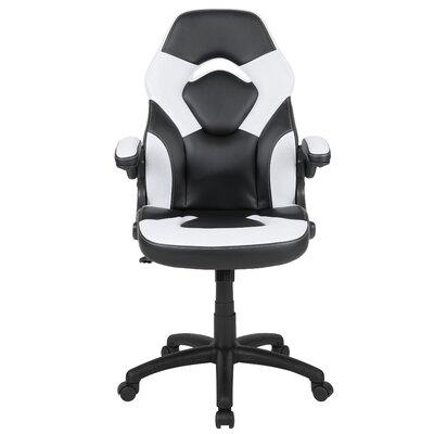 Rona High Back Style Ergonomic PC & Racing Game Chair Faux Leather in White/Black, Size 46.25 H x 24.4 W x 24.4 D in | Wayfair