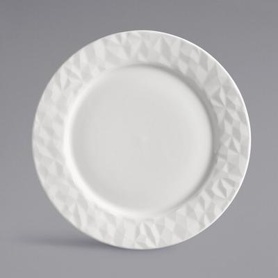Reserve by Libbey 988001139 Status 9" Royal Rideau White Porcelain Round Plate with Wide Rim - 24/Case