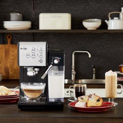 Mr. Coffee Semi-Automatic Espresso Machine in Brown/Gray, Size 8.7 H x 12.76 W x 14.61 D in | Wayfair BVMCEM6701SS