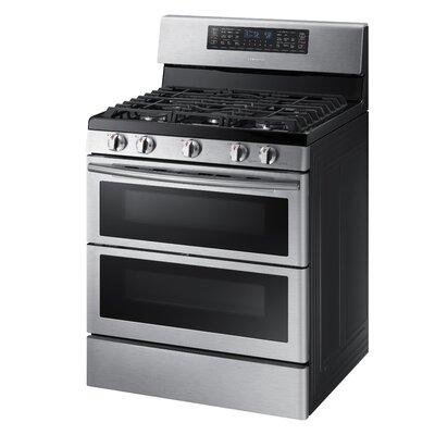 Samsung 30" 5.8 cu. ft. Smart Freestanding Gas Range w/ Griddle & Convection Oven in White, Size 46.5937 H x 29.8125 W x 23.6875 D in | Wayfair