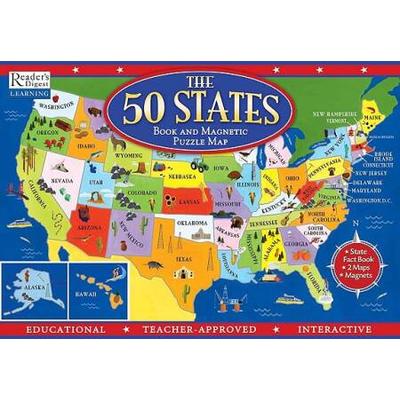 The 50 States Book And Magnetic Puzzle Map