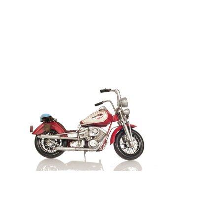 Winston Porter Leister Harley-Davidson Motorcycle Metal Handmade Metal in Gray/Red, Size 8.0 H x 13.0 W x 6.0 D in | Wayfair