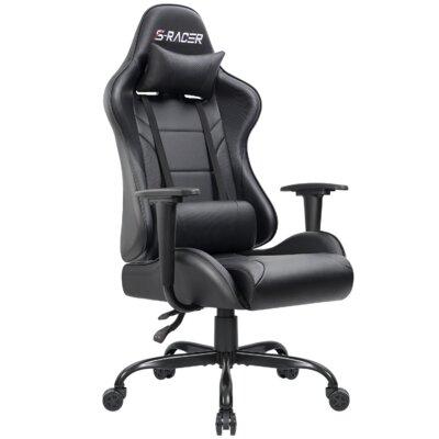 Homall High-Back PC & Racing Game Chair Faux Leather/Upholstered in Black | 44.8 H in | Wayfair WH-GC8S70