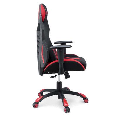 Speedster Mesh Gaming Computer Chair by Modway Mesh, Nylon in Black | 51 H x 27.5 W x 27 D in | Wayfair EEI-3901-BLK-RED