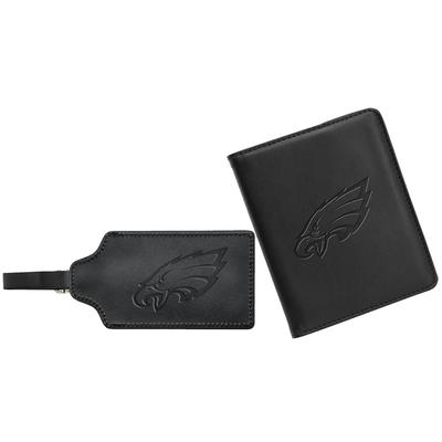 MOJO Black Philadelphia Eagles Leather Luggage Tag & Passport Holder Set