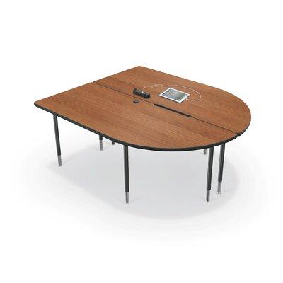 MooreCo Hierarchy Height Adjustable Training Table Wood/Steel in Brown/Gray | 32 H x 71.37 W x 58.82 D in | Wayfair 27755-7919-BK