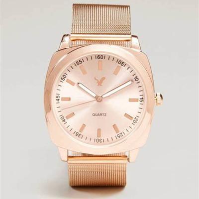 American Eagle Outfitters Accessories | Ae Rose Gold Quartz Watch, Mesh Wristband | Color: Gold | Size: Os
