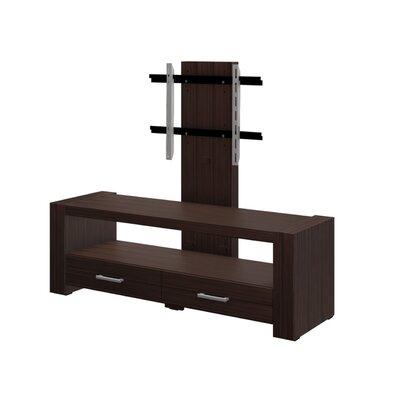 MaximaHouse Monaco Floor Stand Mount for Greater than 50 Screens w/ Shelving, Holds up to 88 lbs Wood/Metal in Brown | 46.45 H x 54.3 W in | Wayfair