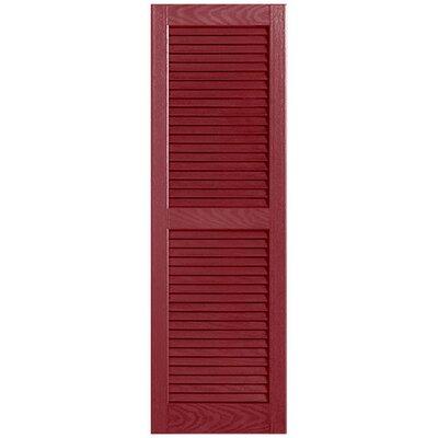 Alpha Shutters Straight Top Open Louver Shutters Pair, Wood in Red | 76 H x 15 W x 0.125 D in | Wayfair L515076044