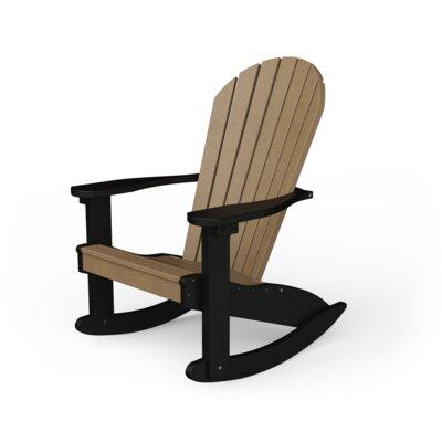 YardCraft Wisby Poly Plastic Rocking Adirondack Chair Plastic in Gray/Black | 41 H x 31 W x 32 D in | Wayfair PAR-WB