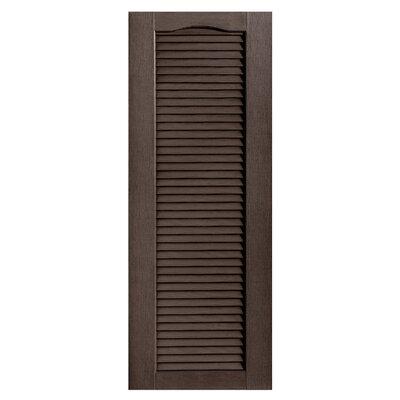 Alpha Shutters Cathedral Top Full-style Open Louver Shutters Pair Vinyl in Brown | 71 H x 18 W x 0.125 D in | Wayfair L218071035