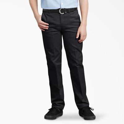 Dickies Boys' Flexwaist® Slim Fit Straight Leg Ultimate Khaki Pants, 4-20 - Black Size 4 (KP701)