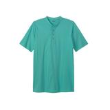 Men's Big & Tall Shrink-Less™ Lightweight Henley Longer Length T-Shirt by KingSize in Tidal Green (Size 2XL) Henley Shirt