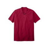 Men's Big & Tall Longer-Length Shrink-Less™ Piqué Polo Shirt by KingSize in Rich Burgundy (Size L)