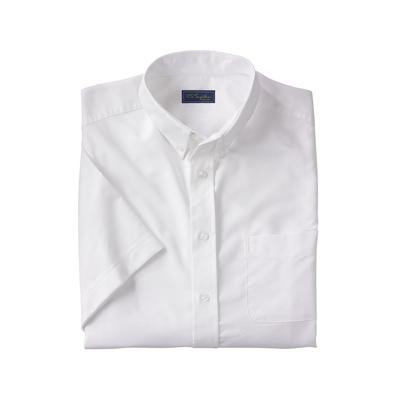 Men's Big & Tall KS Signature Wrinkle Free Short-Sleeve Oxford Dress Shirt by KS Signature in White (Size 19)