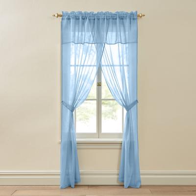Wide Width BH Studio Crushed Voile 5-Pc. One-Rod Set by BH Studio in Powder Blue (Size 60