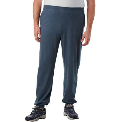 Men's Big & Tall Lightweight Elastic Cuff Sweatpants by KingSize in Heather Slate Blue (Size 3XL)