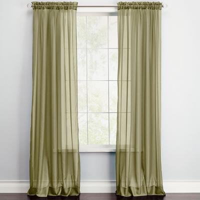 BH Studio Sheer Voile Rod-Pocket Panel Pair by BH Studio in Sage (Size 120 W 72  L) Window Curtains