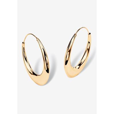 Yellow Gold over Sterling Silver Puffed Hoop Earrings (47mm) by PalmBeach Jewelry in Gold
