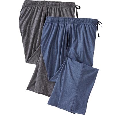 Men's Big & Tall Hanes® 2-Pack Jersey Pajama Lounge Pants by Hanes in Charcoal Denim (Size L)