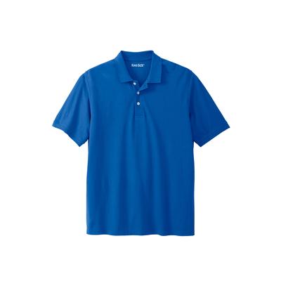 Men's Big & Tall Shrink-Less™ Piqué Polo Shirt by KingSize in Royal Blue (Size 3XL)