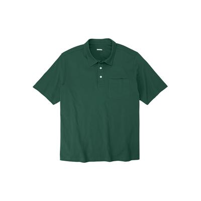 Men's Big & Tall Shrink-Less™ Lightweight Polo T-Shirt by KingSize in Hunter (Size 2XL)