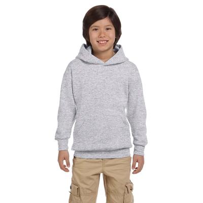 Hanes P473 Youth EcoSmart Pullover Hooded Sweatshirt in Ash size XL | Cotton Polyester P470