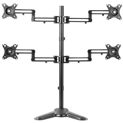 Vivo Quad LCD Monitor Height Adjustable Universal 4 Screen Desk Mount in Black, Size 32.5 H x 30.0 W x 11.3 D in | Wayfair STAND-V104Z