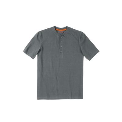 Men's Big & Tall Boulder Creek® Heavyweight Short-Sleeve Henley Shirt by Boulder Creek in Steel (Size 2XL)