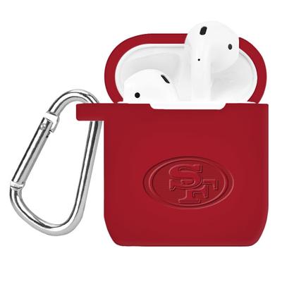 Crimson San Francisco 49ers Debossed Silicone AirPods Case Cover