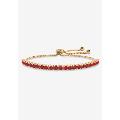 Gold-Plated Bolo Bracelet, Simulated Birthstone 9.25" Adjustable by PalmBeach Jewelry in July