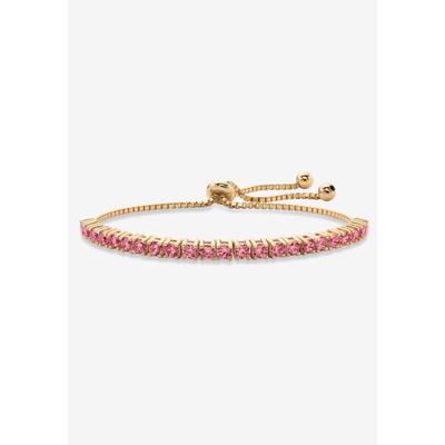 Gold-Plated Bolo Bracelet, Simulated Birthstone 9.25