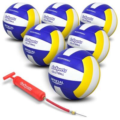 GoSports kids Competition Volleyball w/ Carrying Case Plastic in Blue/White/Yellow | 25.5 H x 25.5 W x 25.5 D in | Wayfair BALLS-VB-INDOOR-6