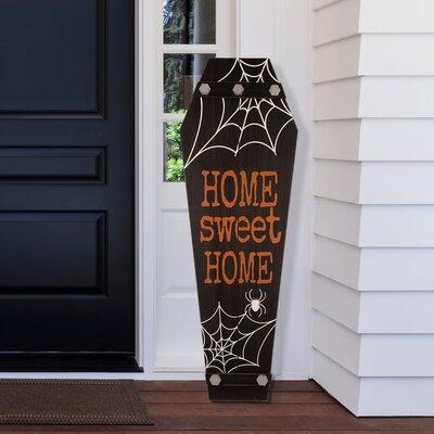 The Holiday Aisle® Halloween Wooden Coffin Porch Sign Wood in Brown | 42.05 H x 14.57 W x 1.42 D in | Wayfair 4796E55D872B4CFFB2A58606A65FFC5F
