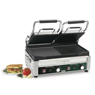 Waring Electric Grill & Panini Press Cast Iron in Gray, Size 9.25 H x 18.75 D in | Wayfair WDG300