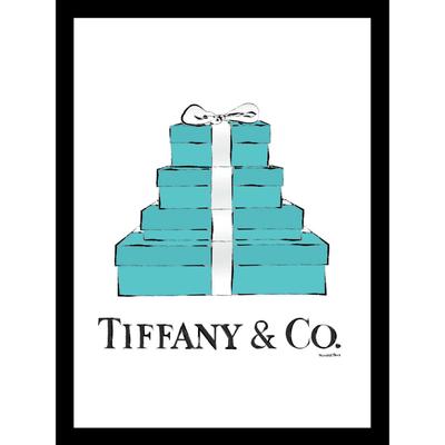 Tiffany Gift Boxes 14x18 Framed Print by Venice Beach Collections Inc in Turquoise