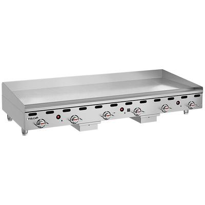 Vulcan MSA72-24C 72" Natural Gas Chrome Top Commercial Griddle / Grill with Snap-Action Thermostatic Controls - 162,000 BTU