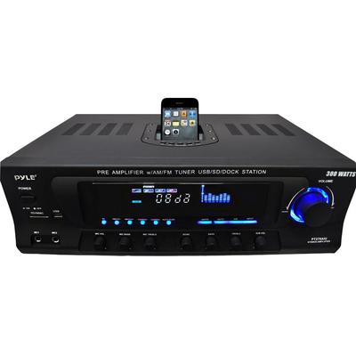 VM MP LLC New Pyle Pro 300-Watt Home Amplifier Receiver Stereo iPod Dock AM/FM USB/SD