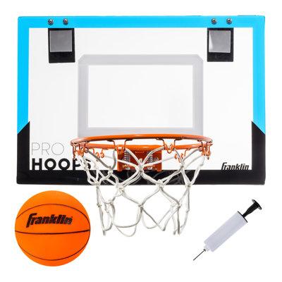 Franklin Sports Over The Door Mini Basketball Hoop Steel in Black/Blue/Gray, Size 13.75 H x 17.5 W x 12.0 D in | Wayfair 54251