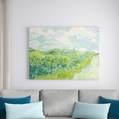 East Urban Home Wheat Fields by Vincent Van Gogh - Wrapped Canvas Painting Print Canvas in Green | 14 H x 18 W x 1.5 D in | Wayfair