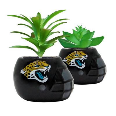 Jacksonville Jaguars 2-Piece Ceramic Helmet with Faux Succulent Set