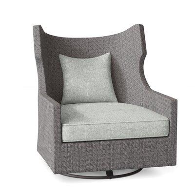 Bernhardt Captiva Swivel Patio Chair w/ Cushions Wicker/Rattan in Gray | 40 H x 33 W x 30 D in | Wayfair OP1102S_6023-010