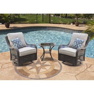 Canora Grey Leitner 3 Piece Rattan Seating Group w  Cushions Synthetic Wicker All - Weather Wicker Wicker Rattan in Gray | Outdoor Furniture | Wayfair