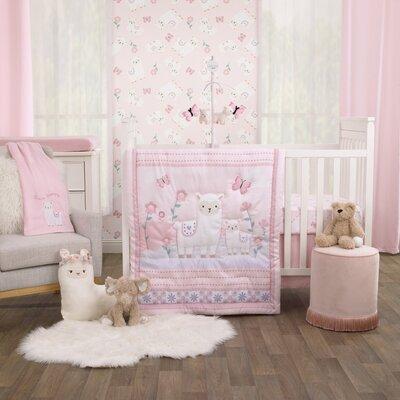 Indigo Safari Sweet Llama & Butterflies Super Soft Baby Blanket w/ Applique & Embroidery Fleece in Pink | 40 H x 30 W x 0.5 D in | Wayfair