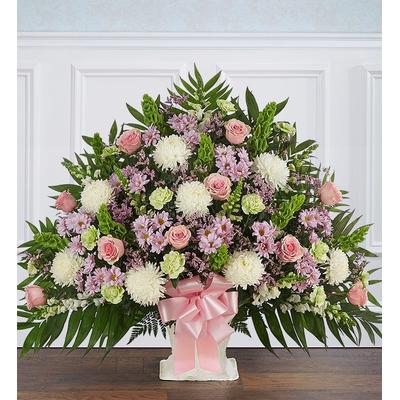1-800-Flowers Flower Delivery Heartfelt Tribute Floor Basket - Pastel Xl | Happiness Delivered To Their Door